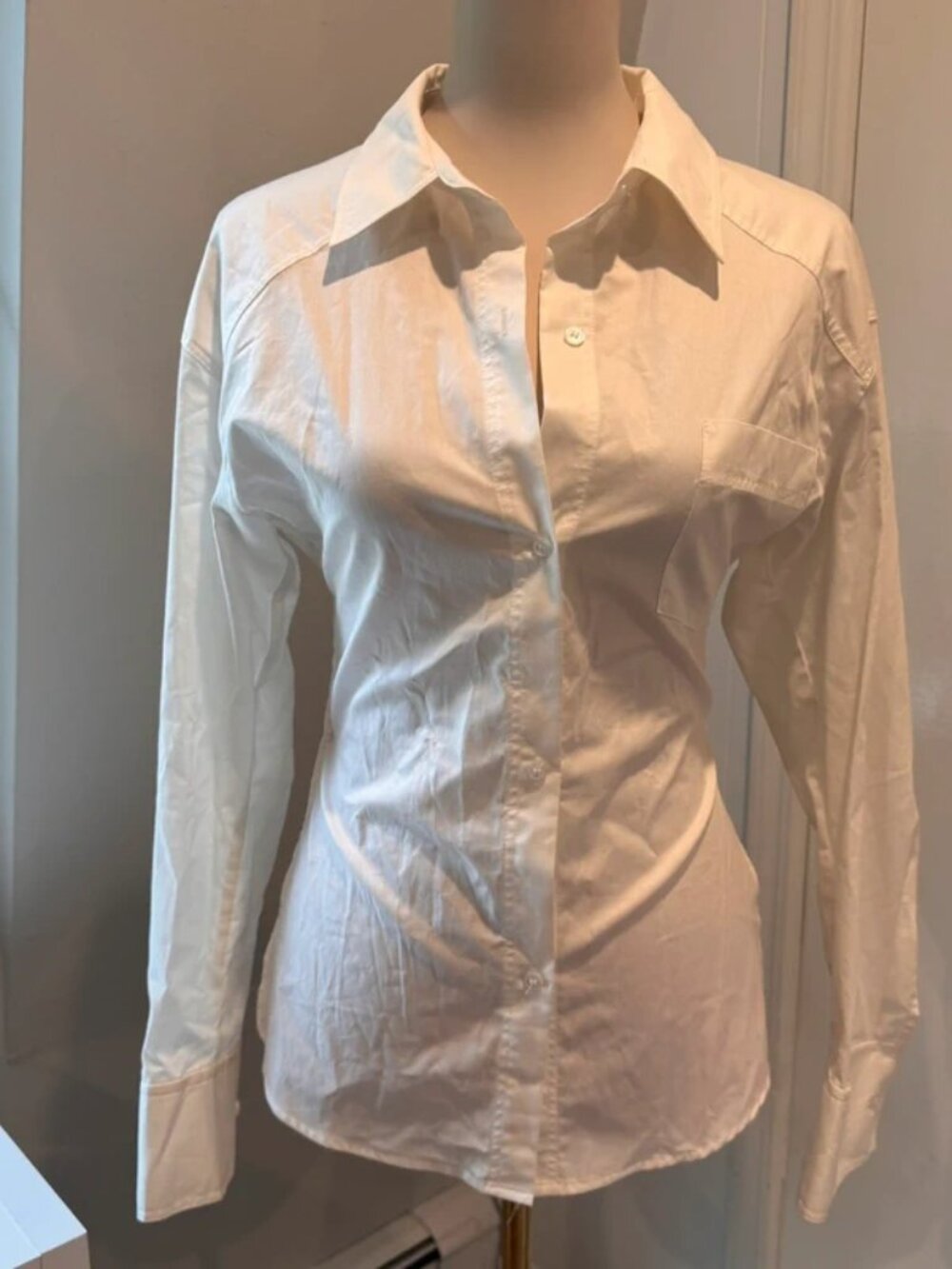 Zara White Open Back Tie Poplin Shirt Button Down Sexy Cutout Detail | Size S